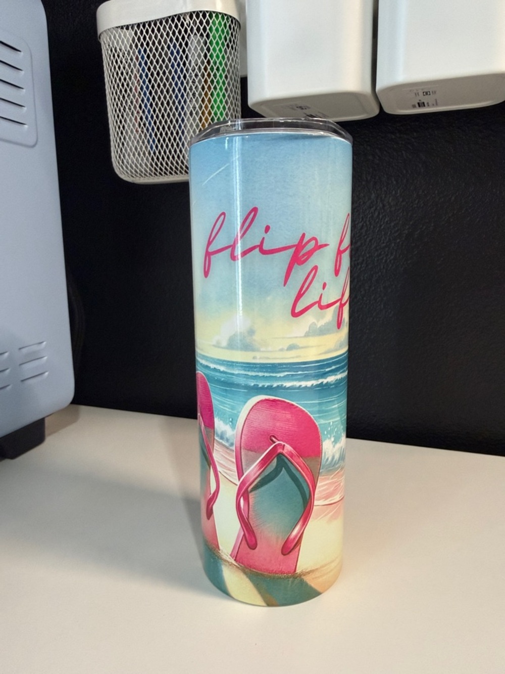 Flip Flop Life Beach Stainless Tumbler - Pink